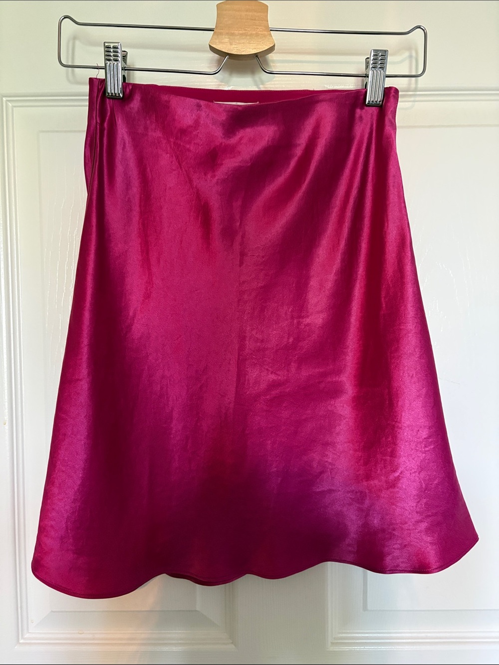 Babaton Magenta Satin Mini Skirt